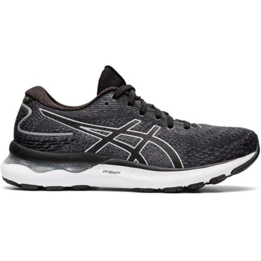 ASICS GEL-NIMBUS 24, BLACK/PURE SILVER - Women’s Running Shoe - 7.5 medium
